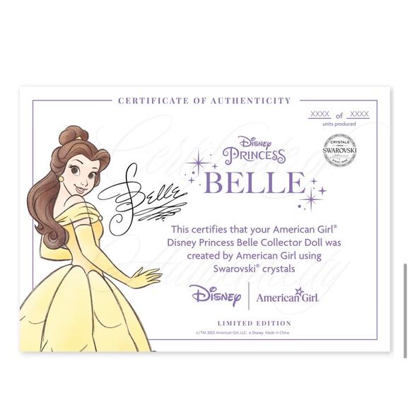 NEW American Girl Disney Princess BELLE DOLL Limited Edition Beauty & The Beast - Picture 12 of 13